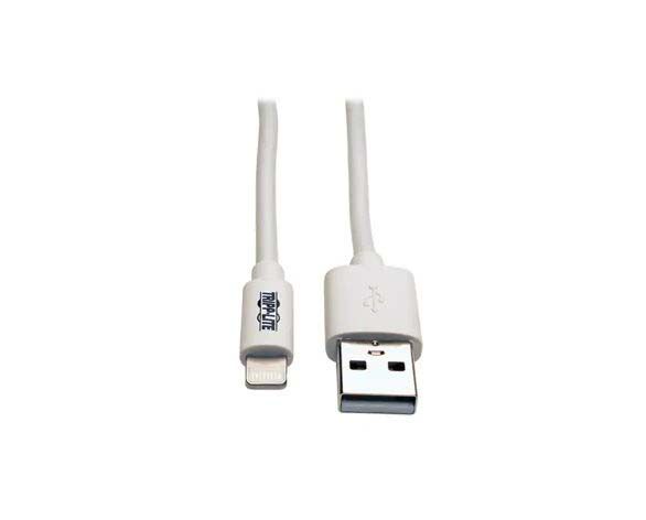 M100-010-WH Tripp Lite 3.05m USB Sync/Charge Cable with Lightning Connector, White