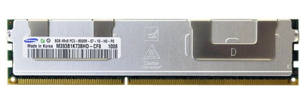 M393B1K73BHD-CF8 Samsung 8GB DDR3-1066MHz PC3-8500 ECC Registered CL7 240-Pin DIMM 1.35V Low Voltage Quad Rank Memory Module