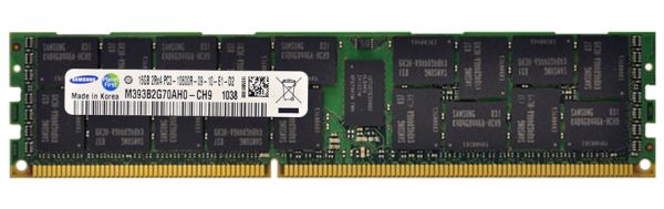 M393B2G70AH0-CH9 Samsung 16GB DDR3-1333MHz PC3-10600 ECC Registered CL9 240-Pin DIMM 1.35V Low Voltage Dual Rank Memory Module