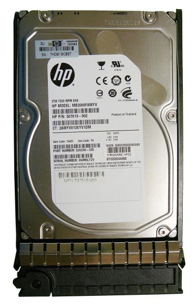 MB2000FAMYV HP 2TB 7200RPM SAS 6GB/s 3.5-inch Midline Dual Port Hard Drive with Tray