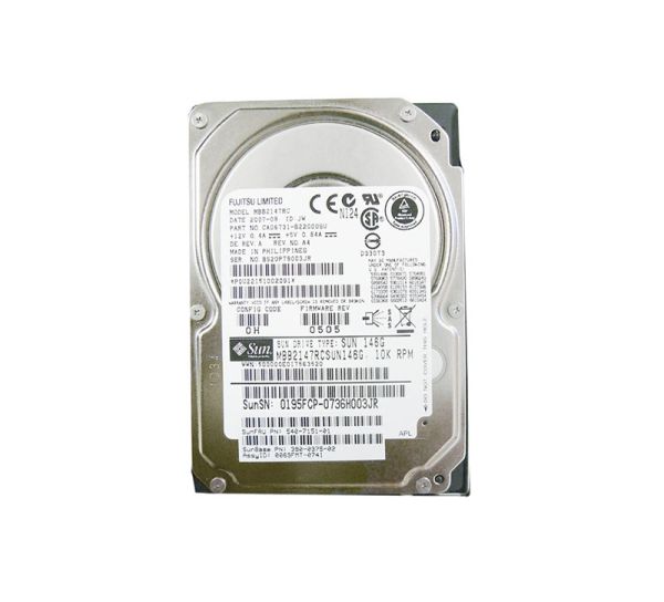 MBB2147RCSUN146G Sun 146GB 10000RPM SAS 3GB/s Hot-Pluggable 2.5-inch Hard Drive