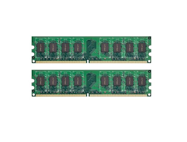 MD4096KD2-667 PNY Technology 4GB Kit (2 X 2GB) PC2-5300 DDR2-667MHz non-ECC Unbuffered CL5 240-Pin DIMM 1.8V Dual Rank Memory