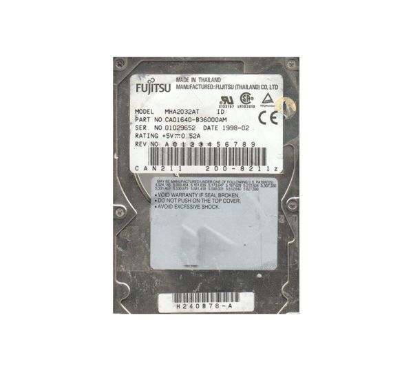 MHA2032AT Fujitsu Desktop 3.2GB 4200RPM ATA/IDE 128KB Cache 2.5-inch Hard Disk Drive