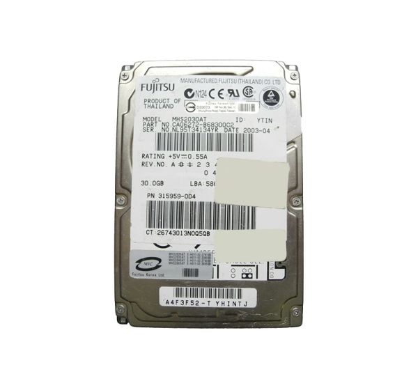 MHS2030AT Fujitsu Mobile 30GB 4200RPM ATA-100 2MB Cache 2.5-inch Internal Hard Disk Drive