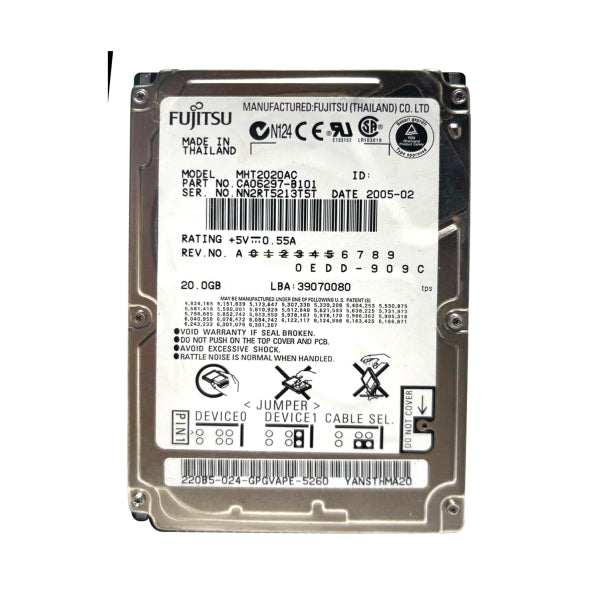 MHT2020AC Toshiba Mobile 20GB 4200RPM ATA-100 2MB Cache 2.5-inch Hard Drive