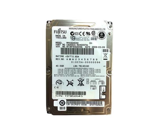 MHV2040AH Fujitsu 40GB 5400RPM 8MB Cache ATA/IDE-100 44-Pin 2.5-inch Ultra- Hard Drive