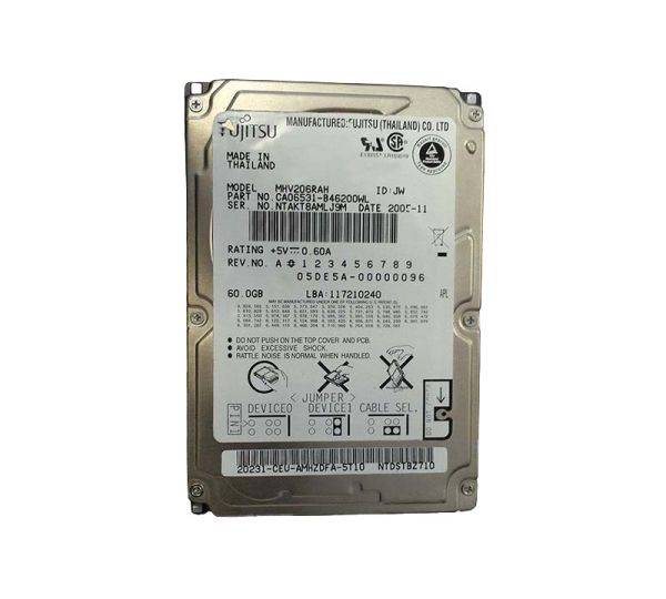 MHV206RAH Fujitsu Mobile 60GB 5400RPM ATA-100 8MB Cache 2.5-inch Hard Drive