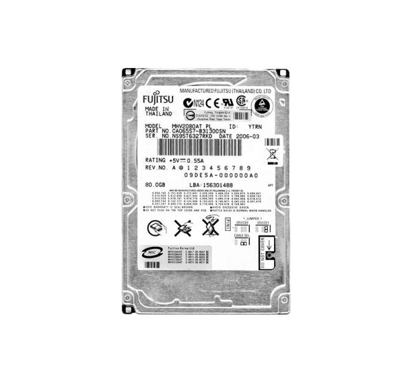 MHV2080AT Fujitsu Mobile 80GB 4200RPM ATA-100 8MB Cache 2.5-inch Internal Hard Drive