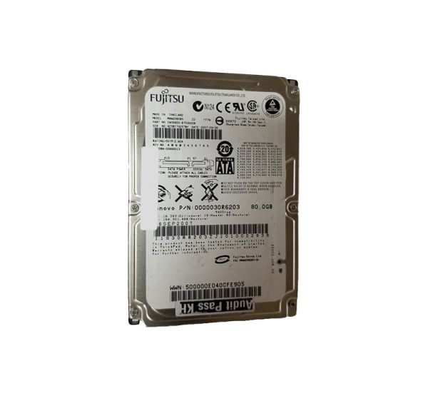 MHW2080BS Fujitsu Mobile 80GB 5400RPM SATA 1.5GB/s 8MB Cache 2.5-inch Hard Drive