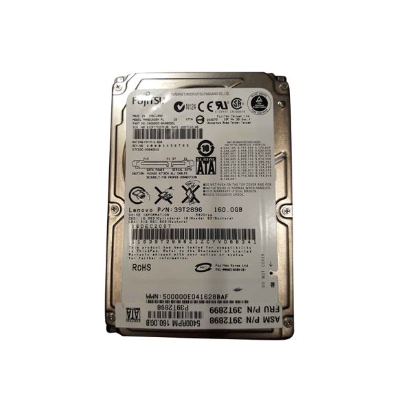 MHW2160BHPL Fujitsu Mobile 160GB 5400RPM SATA 1.5GB/s 8MB Cache 2.5-inch Hard Drive