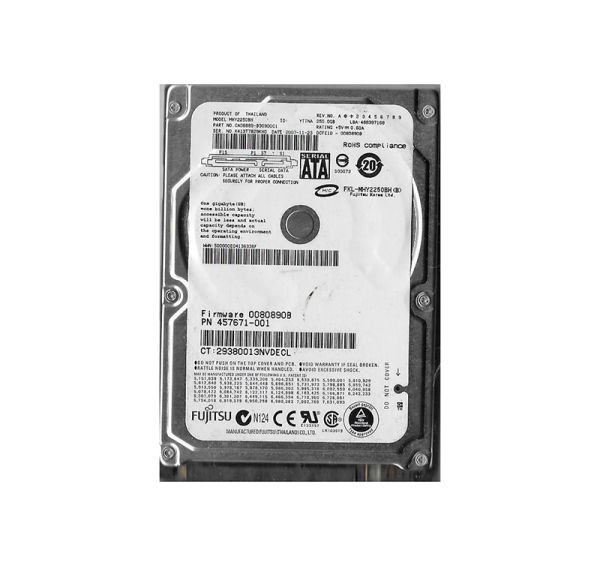 MHY2250BH Fujitsu 250GB 5400RPM 8MB Cache 2.5-inch SATA-150 7-Pin Hard Drive