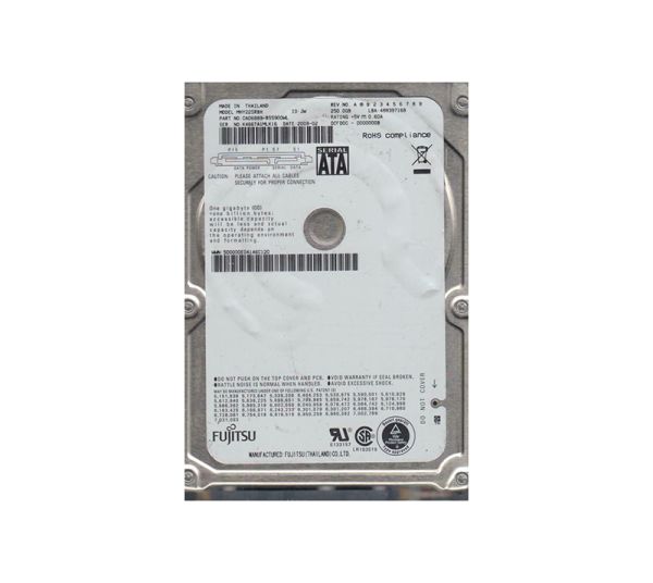 MHY225RBH Fujitsu Mobile 250GB 5400RPM SATA 1.5GB/s 8MB Cache 2.5-inch Hard Drive