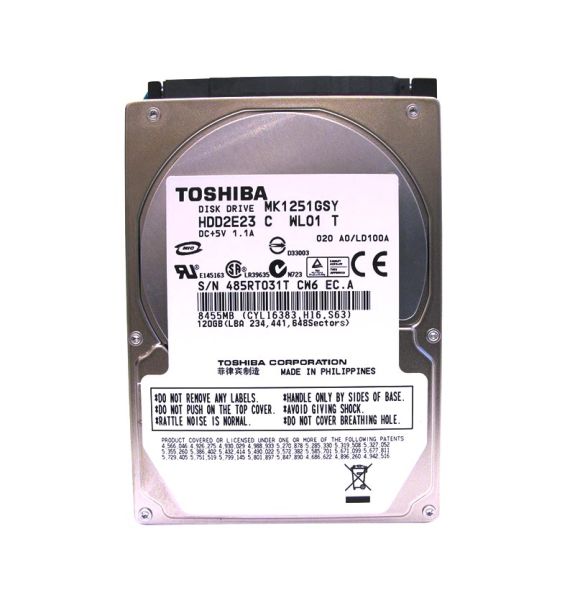 MK1251GSY Toshiba 120GB 16MB Cache 7200RPM SATA 3.0GB/s Super Slimline 2.5-inch Hard Disk Drive