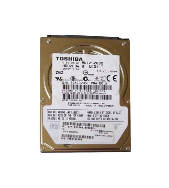 MK1252GSX Toshiba 120GB 5400RPM SATA 3GB/s 8MB Cache 2.5-inch Hard Disk Drive