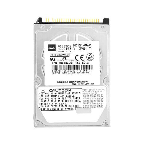 MK1516GAP Toshiba 15GB 1MB Cache 4200RPM ATA-66 2.5-inch Hard Disk Drive