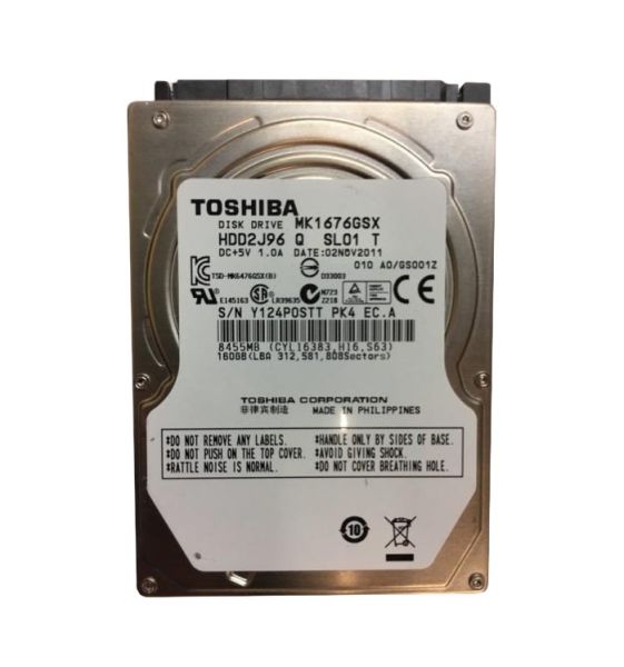 MK1676GSX Toshiba 160GB 5400RPM 8MB Cache SATA 3GB/s 2.5-inch Laptop Hard Drive