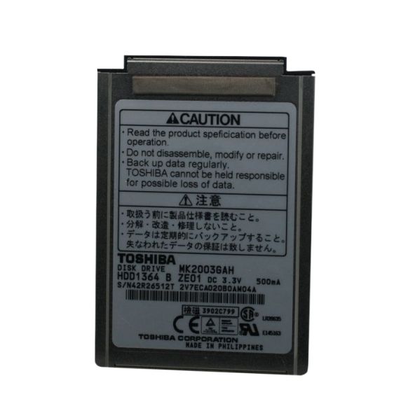 MK2003GAH Toshiba 20GB 4200RPM ATA-100 512KB Cache 1.8-inch Hard Disk Drive