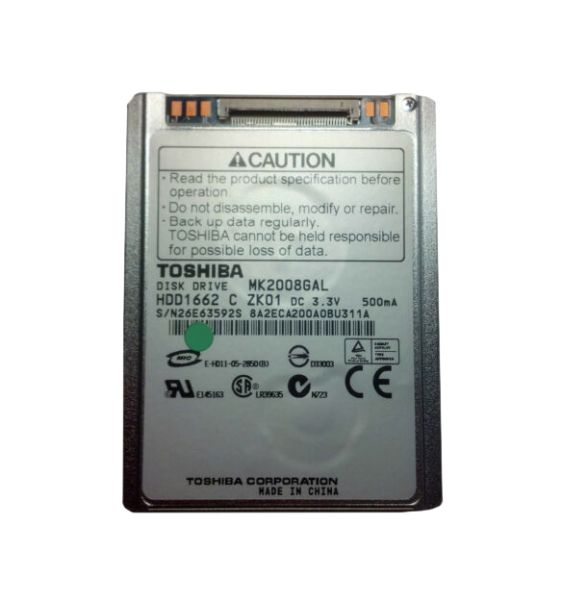 MK2008GAL Toshiba 20GB 4200RPM 2MB Cache 1.8-inch 5MM ATA/IDE-100 ZIF Connector Laptop Hard Drive