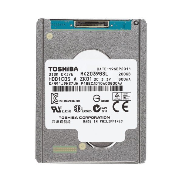 MK2039GSL Toshiba 200GB 16MB Cache 4200RPM SATA 1.5GB/s 1.8-inch Hard Disk Drive