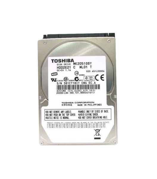 MK2051GSY Toshiba 200GB 7200RPM SATA 3GB/s 16MB Cache 2.5-inch Hard Disk Drive