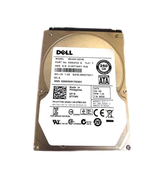 MK2561GSYB Toshiba 250GB 7200RPM 2.5-inch 16MB Cache SERIAL ATA 3.0GB/SEC with ROHS COMPLIANT and HIGH DURABILITY Hard Drive