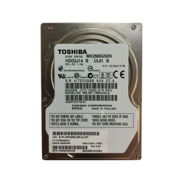 MK2565GSXN Toshiba 250GB 5400RPM SATA 3GB/s 8MB Cache 2.5-inch Hard Disk Drive