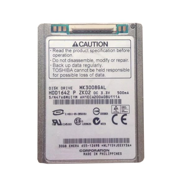 MK3008GAL Toshiba 30GB 4200RPM IDE / ATA-100 2MB Cache 1.8-inch Hard Drive