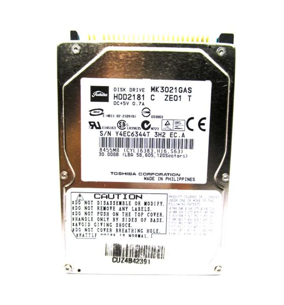 MK3021GAS Toshiba 30GB 4200RPM 2MB Cache 9.5 MM IDE/ATA-100 44-Pin 2.5-inch Laptop Hard Drive