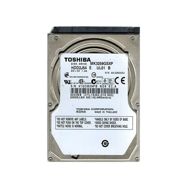 MK3259GSXP Toshiba 320GB 8MB Cache 5400RPM SATA 3GB/s 2.5-inch Hard Disk Drive