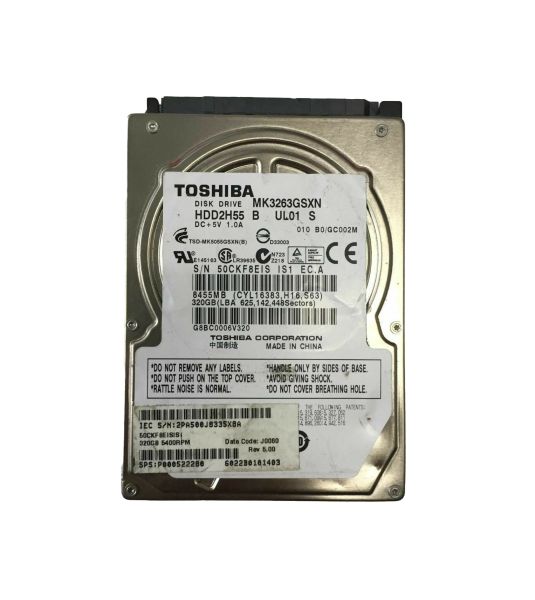 MK3263GSXN Toshiba 320GB 5400RPM SATA 3GB/s 8MB Cache 2.5-inch Hard Disk Drive