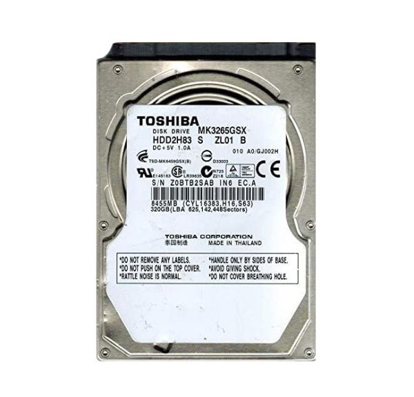 MK3265GSX Toshiba 320GB 5400RPM 8MB Cache SATA 3GB/s 2.5-inch 9.5MM Laptop Hard Drive