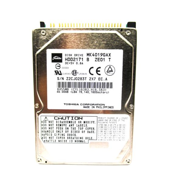 MK4019GAX Toshiba 40GB 5400RPM ATA-100 16MB Cache 2.5-inch Internal Hard Drive