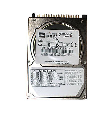 MK4025GAS Toshiba 40GB 4200RPM IDE Ultra ATA-100 8MB Cache Super Slimline 9.5mm 2.5-Inch Notebook Hard Disk Drive