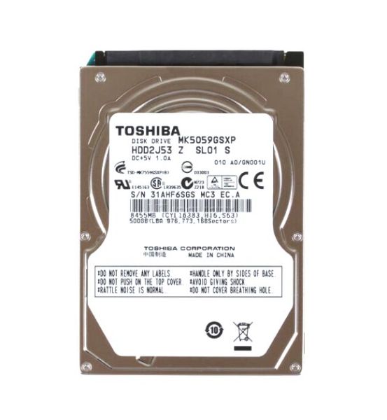 MK5059GSXP Toshiba 500GB 5400RPM 8MB Cache SATA 3GB/s 2.5-inch Laptop Hard Drive