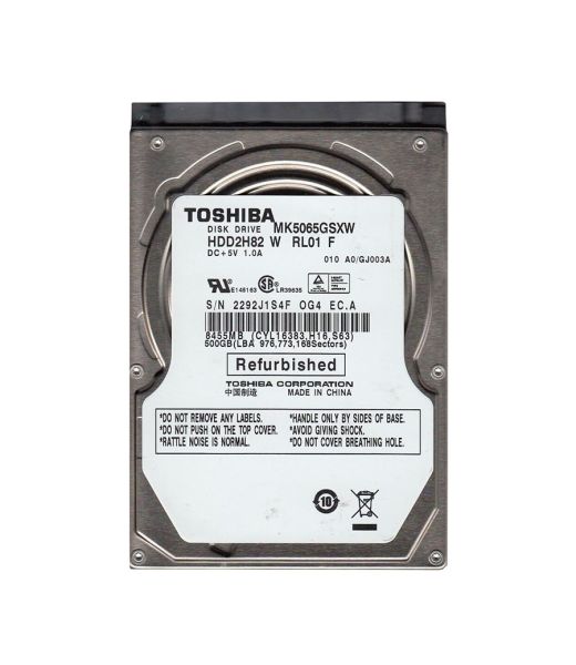 MK5065GSXW Toshiba 500GB 5400RPM SATA 3GB/s 8MB Cache 2.5-inch Hard Disk Drive
