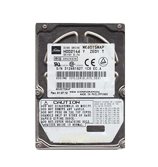MK6015MAP Toshiba 6GB 4200RPM ATA-66 256KB Cache 2.5-inch Hard Disk Drive