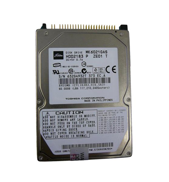 MK6021GAS Toshiba 60GB 4200RPM ATA-100 2MB Cache 2.5-inch Hard Disk Drive