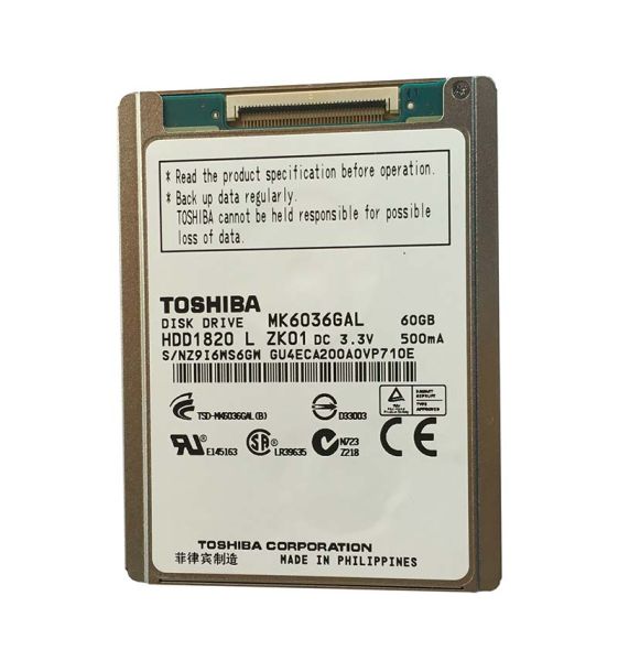MK6036GAL Toshiba 60GB 4200RPM ATA-100 2MB Cache 1.8-inch Hard Disk Drive
