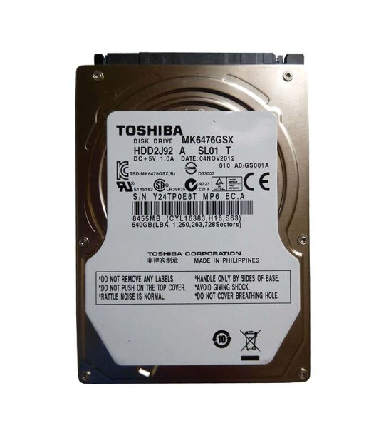 MK6476GSX Toshiba 640GB 5400RPM 8MB Cache SATA 3GB/s 2.5-inch Laptop Hard Drive