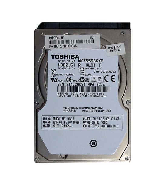 MK7559GSX Toshiba 750GB 5400RPM SATA 3GB/s 8MB Cache 2.5-inch Hard Disk Drive