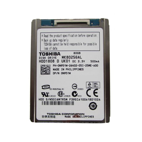 MK8025GAL Toshiba Embedded 80GB 4200RPM ATA-100 ZIF 8MB Cache 1.8-inch Hard Disk Drive