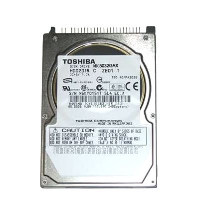 MK8032GAX Toshiba 80GB 8MB Cache 5400RPM ATA-100 2.5-inch Hard Drive