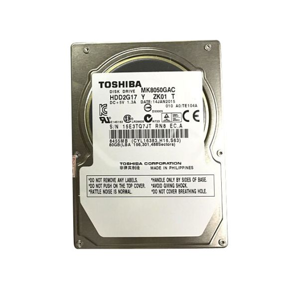 MK8050GAC Toshiba Automotive 80GB 4200RPM ATA-100 8MB Cache 2.5-inch Hard Disk Drive