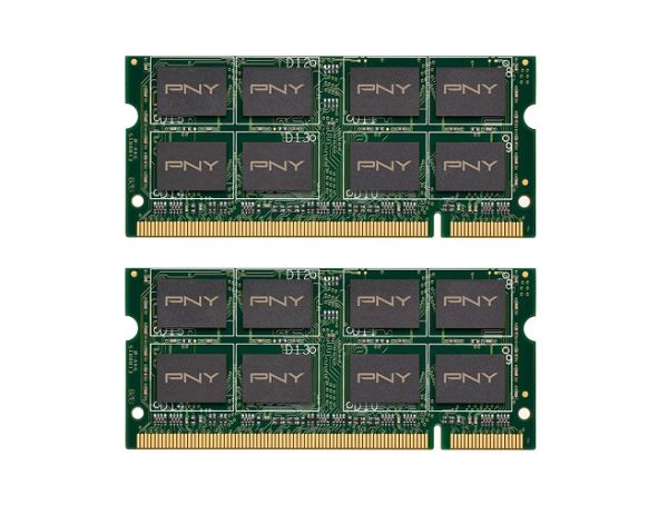 MN2048KD2-667 PNY Technology 2GB Kit (2 X 1GB) PC2-5300 DDR2-667MHz non-ECC Unbuffered CL5 200-Pin SoDimm 1.8V Dual Rank Memory