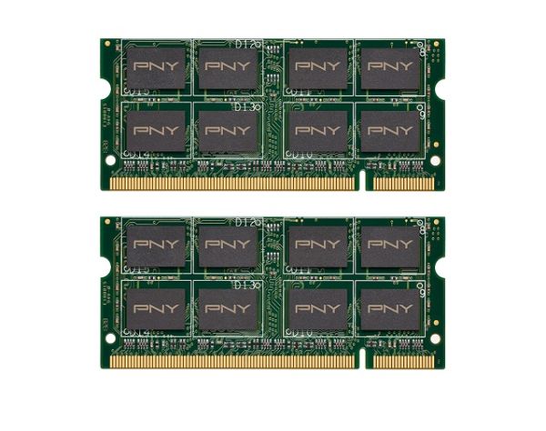 MN4096KD2-667 PNY Technology 4GB Kit (2 X 2GB) PC2-5300 DDR2-667MHz non-ECC Unbuffered CL5 200-Pin SoDimm 1.8V Dual Rank Memory