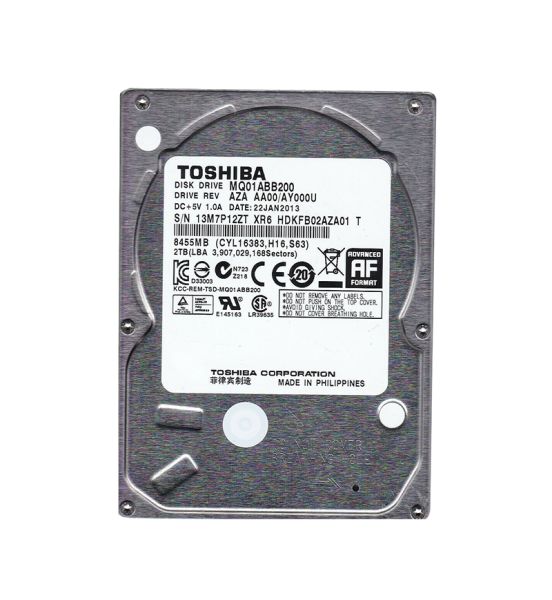 MQ01ABB200 Toshiba 2TB 5400RPM 8MB Cache 2.5-inch SATA 3.0GB/S Laptop Hard Drive