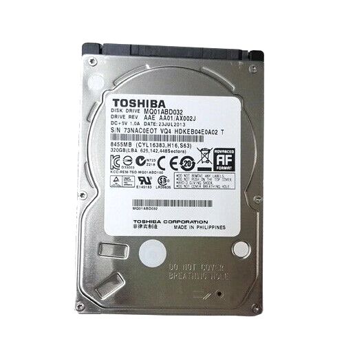 MQ01ABD032 Toshiba 320GB 5400RPM 8MB Cache 2.5-inch SATA 3GB/s Laptop Hard Drive