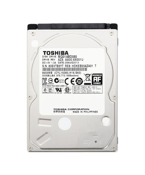 MQ01ABD050 Toshiba Mobile 500GB 5400RPM SATA 3Gbps 8MB Cache (512e) 2.5-inch Internal Hard Drive