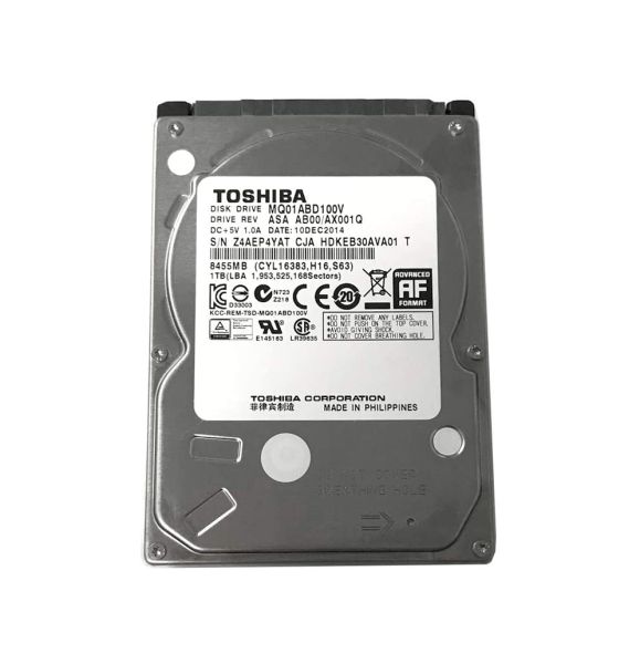 MQ01ABD100V Toshiba 1TB 5400RPM SATA 3Gb/s 2.5-inch Hard Drive