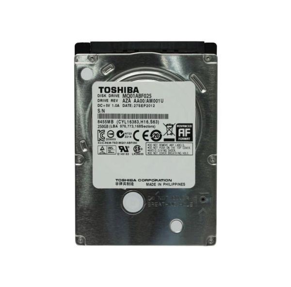 MQ01ABF025 Toshiba 250GB 5400RPM SATA 6GB/s 8MB Cache 2.5-inch Hard Disk Drive